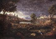 Nicolas Poussin Strormy Landscape Pyramus and Thisbe oil painting artist
